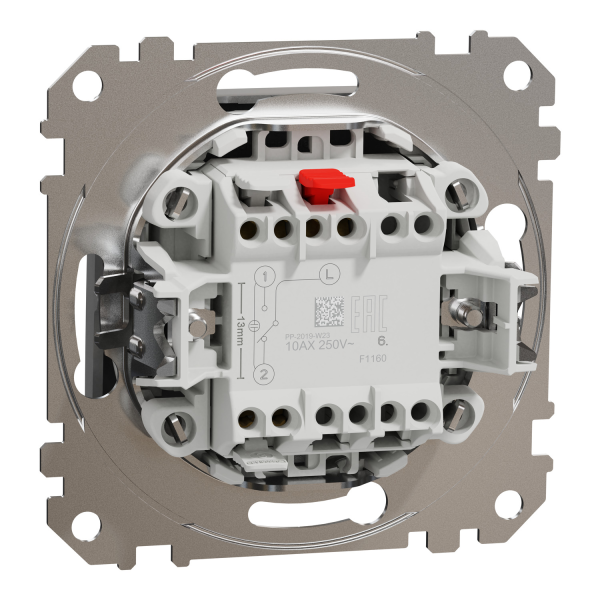Вимикач одноклавішний прохідний Schneider Electric Sedna Design 10 А Матовий алюміній (SDD113106)