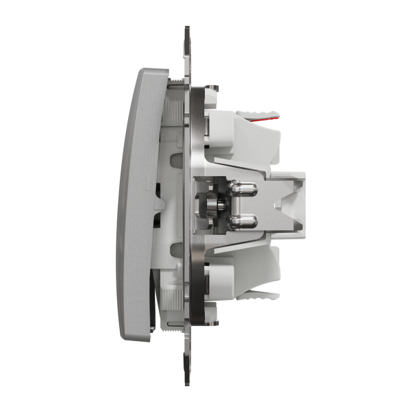 Вимикач одноклавішний прохідний Schneider Electric Sedna Design 10 А Матовий алюміній (SDD113106)