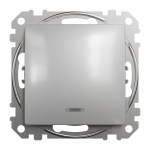 Выключатель одноклавишный проходной Schneider Electric Sedna Design 10 А Матовый алюминий (SDD113106L)