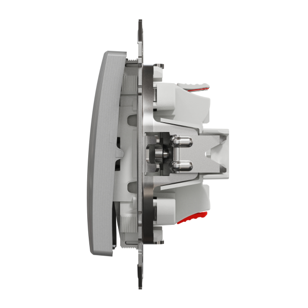 Выключатель одноклавишный перекрёстный Schneider Electric Sedna Design 10 А Алюминий (SDD113107)