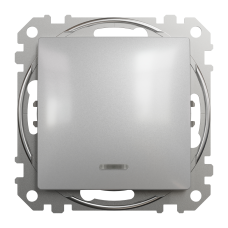 Выключатель одноклавишный перекрёстный Schneider Electric Sedna Design 10 А Алюминий (SDD113107L)