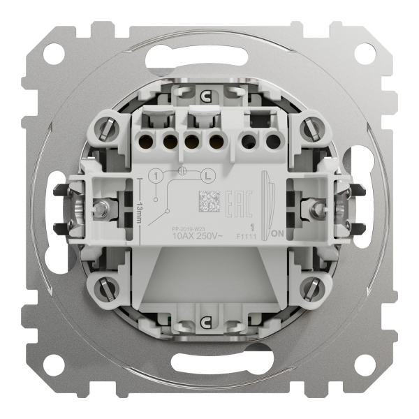 Карточный выключатель Schneider Electric Sedna Design 10 А Матовый алюминий (SDD113121)