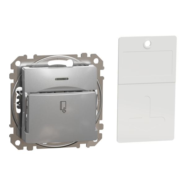Карточный выключатель Schneider Electric Sedna Design 10 А Матовый алюминий (SDD113121)