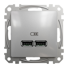 USB-розетка 2xA Schneider Electric Sedna Design 5 Вт Алюминий (SDD113401)