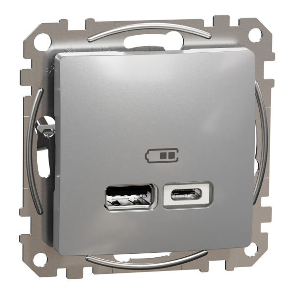 USB-розетка A+C Schneider Electric Sedna Design 12 Вт Матовый алюминий (SDD113402)