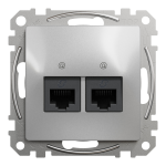 Компьютерная розетка RJ45 Cat5 UTP Schneider Electric Sedna Design 2-постовая Матовый алюминий (SDD113452)