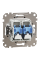 Компьютерная розетка RJ45 Cat6 UTP Schneider Electric Sedna Design 2-постовая Матовый алюминий (SDD113462)