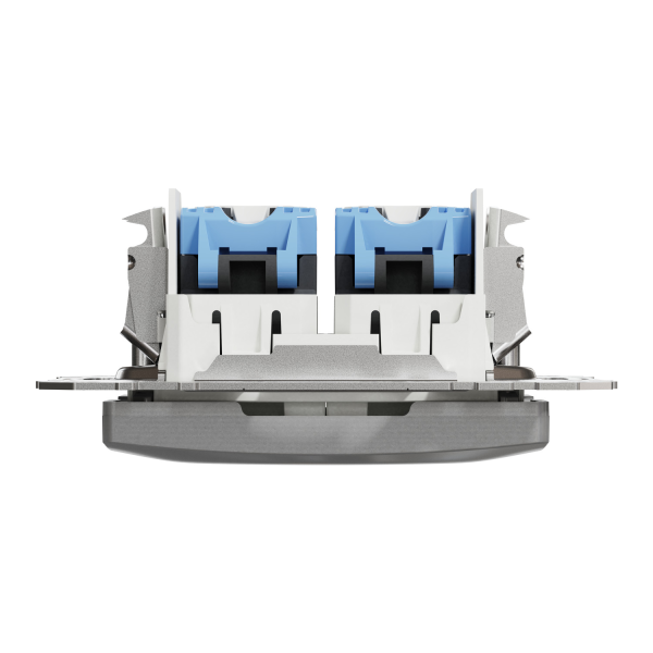 Компьютерная розетка RJ45 Cat6 UTP Schneider Electric Sedna Design 2-постовая Матовый алюминий (SDD113462)