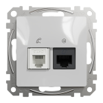 Телекоммуникационная розетка RJ45+RJ11 Schneider Electric Sedna Design Матовый алюминий (SDD113468)