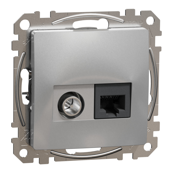 TV+RJ45 розетка Schneider Electric Sedna Design Алюминий (SDD113469T)