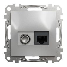 TV+RJ45 розетка Schneider Electric Sedna Design Алюминий (SDD113469T)
