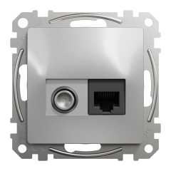 TV+RJ45 розетка Schneider Electric Sedna Design Алюміній (SDD113469T)