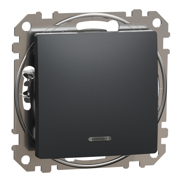 Выключатель одноклавишный проходной Schneider Electric Sedna Design 10 А Чёрный (SDD114106L)