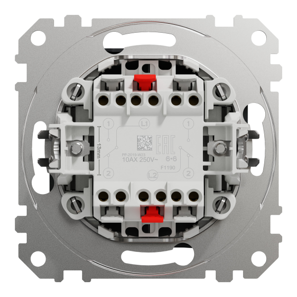 Выключатель двухклавишный проходной Schneider Electric Sedna Design 10 А Чёрный (SDD114108)