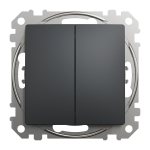 Вимикач двоклавішний прохідний Schneider Electric Sedna Design 10 А Чорний (SDD114108)