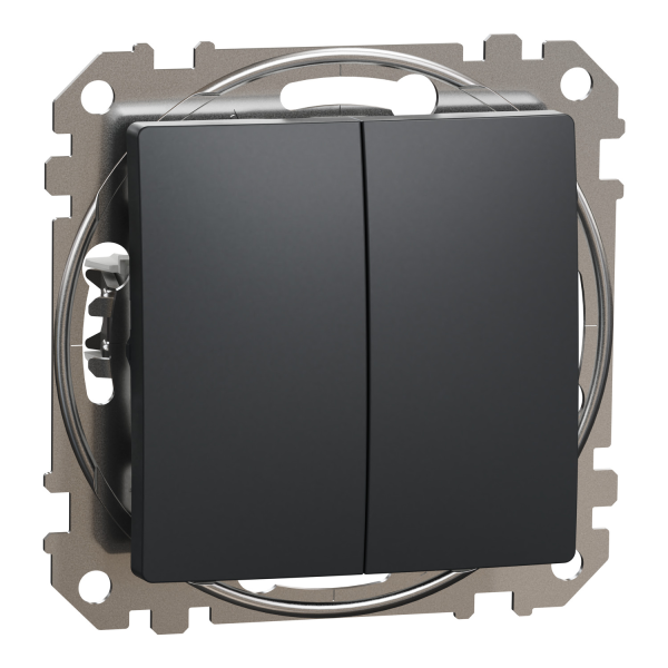 Кнопковий вимикач двоклавішний Schneider Electric Sedna Design 10 А Чорний (SDD114118)