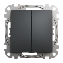 Кнопковий вимикач двоклавішний Schneider Electric Sedna Design 10 А Чорний (SDD114118)