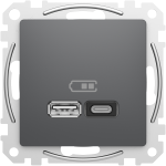 USB-розетка A+C Schneider Electric Sedna Design 45 Вт Антрацит (SDD114404)