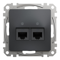Комп'ютерна розетка RJ45 Cat5 UTP Schneider Electric Sedna Design 2-постова Чорний (SDD114452)