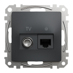 TV+RJ45 розетка Schneider Electric Sedna Design Чорний (SDD114469T)
