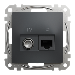 TV+RJ45 розетка Schneider Electric Sedna Design Чорний (SDD114469T)