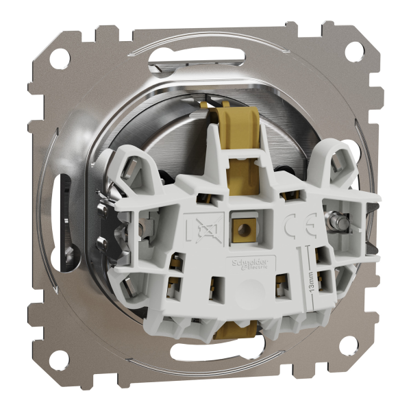 Розетка с заземлением Schneider Electric Sedna Design 16 А со шторками Матовый алюминий (SDD170022)