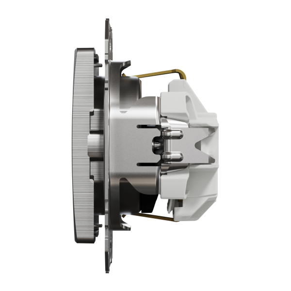 Розетка с заземлением Schneider Electric Sedna Design 16 А со шторками Матовый алюминий (SDD170022)