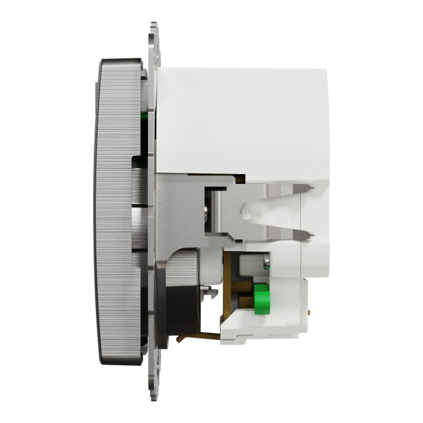 Розетка із заземленням та USB Schneider Electric Sedna Design 16 А + 2×USB Type A Матовий алюміній (SDD170052)