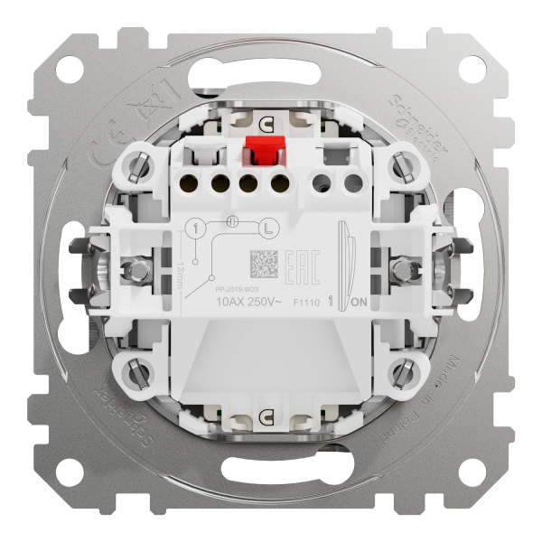 Вимикач одноклавішний з підсвічуванням Schneider Electric Sedna Elements 10 А Матовий алюміній (SDD170101L)