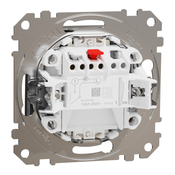 Вимикач одноклавішний з підсвічуванням Schneider Electric Sedna Elements 10 А Матовий алюміній (SDD170101L)