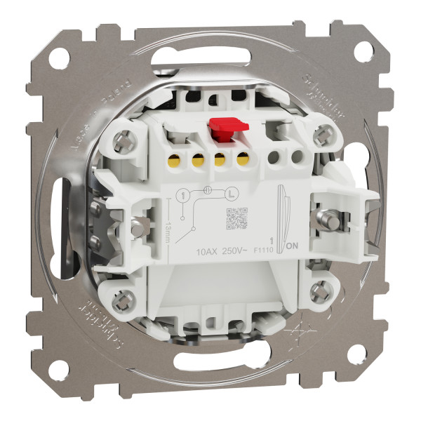 Выключатель одноклавишный Schneider Electric Sedna Elements 10 А Матовый алюминий (SDD170101U)