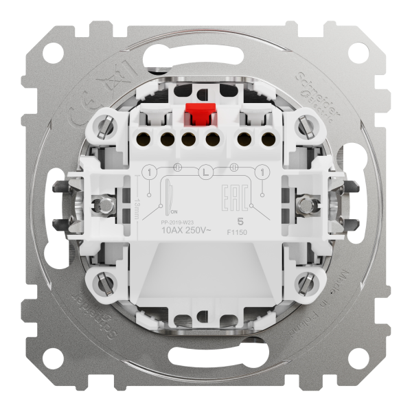 Вимикач двоклавішний Schneider Electric Sedna Elements 10 А Матовий алюміній (SDD170105)