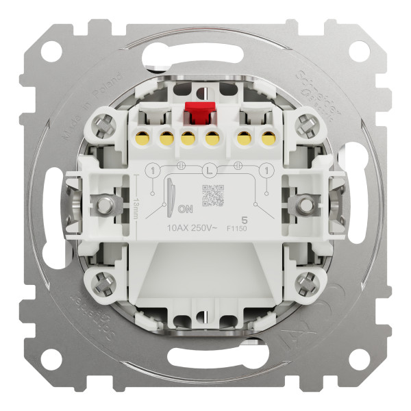 Вимикач двоклавішний Schneider Electric Sedna Design 10 А Матовий алюміній (SDD170105U)