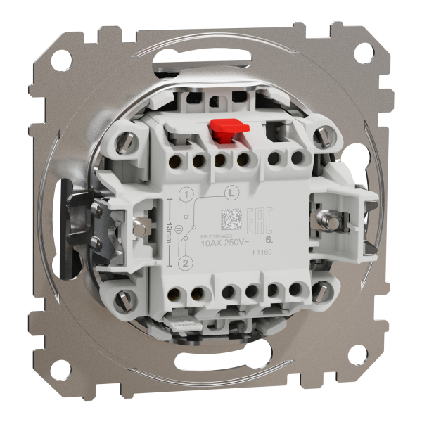 Вимикач одноклавішний прохідний Schneider Electric Sedna Elements 10 А Матовий алюміній (SDD170106)