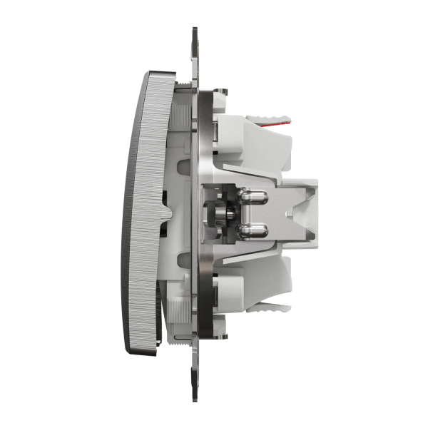 Вимикач одноклавішний прохідний Schneider Electric Sedna Elements 10 А Матовий алюміній (SDD170106)