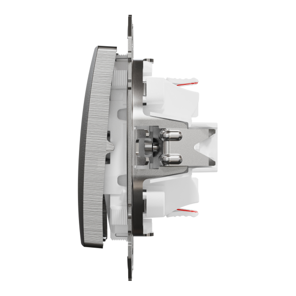 Выключатель двухклавишный проходной Schneider Electric Sedna Design 10 А Матовый алюминий (SDD170108)