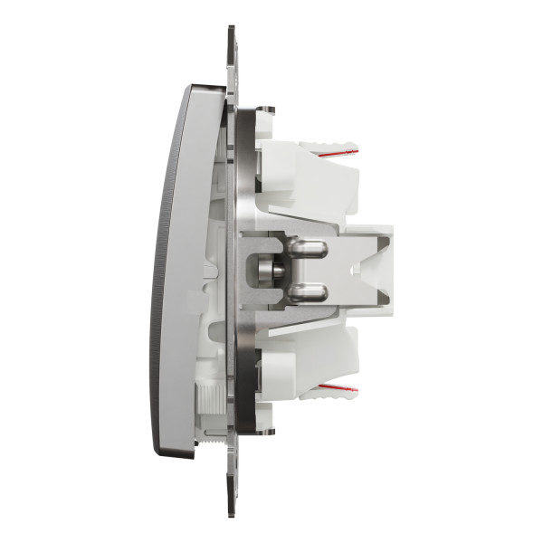 Вимикач двоклавішний прохідний Schneider Electric Sedna Elements 10 А Матовий алюміній (SDD170108U)
