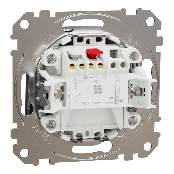 Кнопочный выключатель Schneider Electric Sedna Elements 10 А PRO Матовый алюминий (SDD170111U)