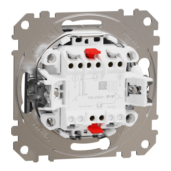 Двойная кнопка звонка Schneider Electric Sedna Design 10 А Алюминий (SDD170118)