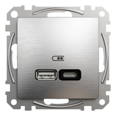 USB-розетка A+C Schneider Electric Sedna Design 15 Вт Алюміній (SDD170405U)
