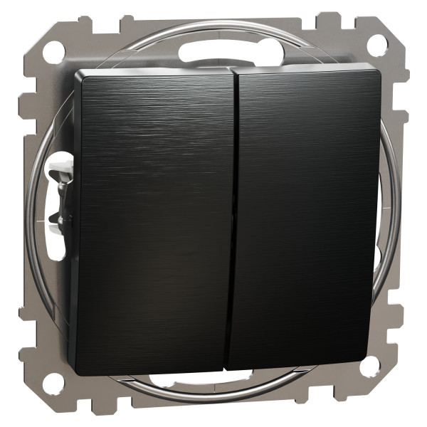 Вимикач двоклавішний Schneider Electric Sedna Elements 10 А Матовий титан (SDD172105U)