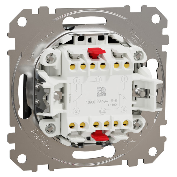 Вимикач двоклавішний прохідний Schneider Electric Sedna Elements 10 А Матовий титан (SDD172108U)