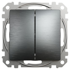 Выключатель двухклавишный проходной Schneider Electric Sedna Elements 10 А Матовый титан (SDD172108U)