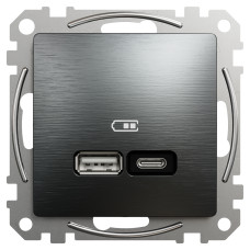 USB-розетка A+C Schneider Electric Sedna Elements 15 Вт Матовий титан (SDD172405U)
