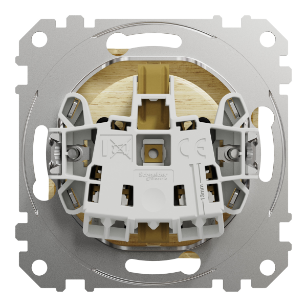 Розетка с заземлением Schneider Electric Sedna Design 16 А со шторками колір березового дерева (SDD180022)