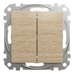 Вимикач двоклавішний Schneider Electric Sedna Elements 10 А колір березового дерева (Pantone 4685C) (SDD180105U)