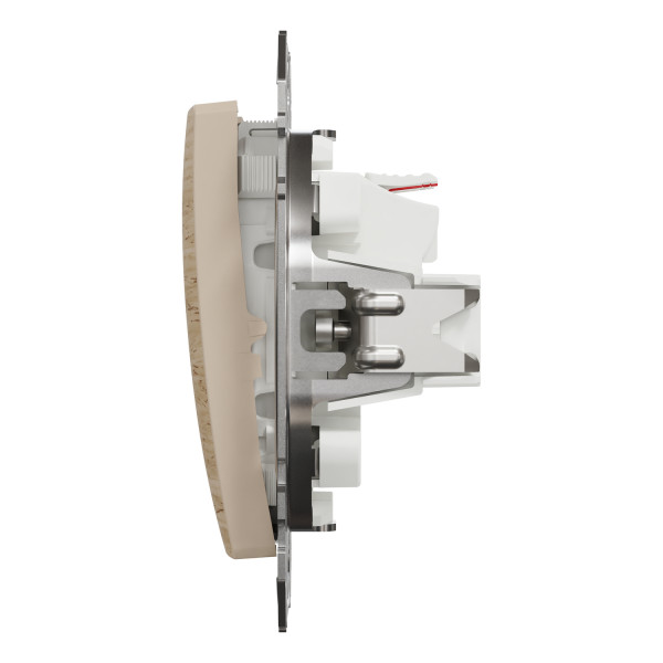 Выключатель двухклавишный Schneider Electric Sedna Elements 10 А колір березового дерева (Pantone 4685C) (SDD180105U)