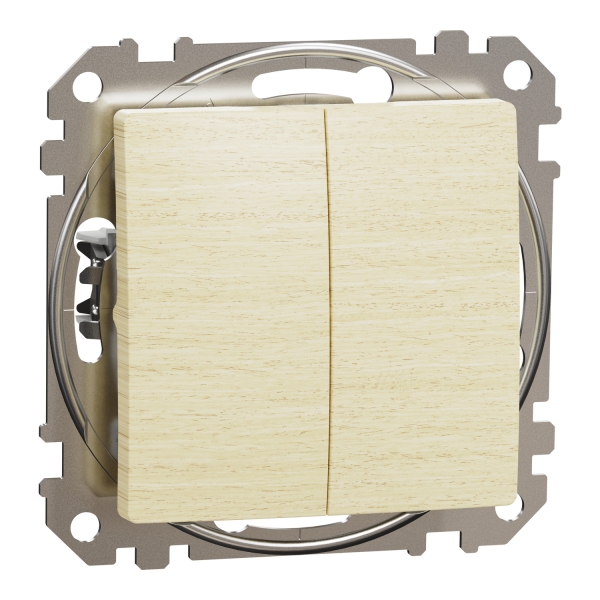 Двойная кнопка звонка Schneider Electric Sedna Elements 10 А колір березового дерева (SDD180118)