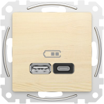 USB-розетка A+C Schneider Electric Sedna Design 45 Вт березовий (SDD180404)