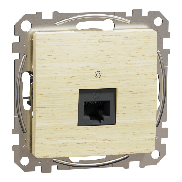 Компьютерная розетка RJ45 Cat5 UTP Schneider Electric Sedna Design колір березового дерева (SDD180451)